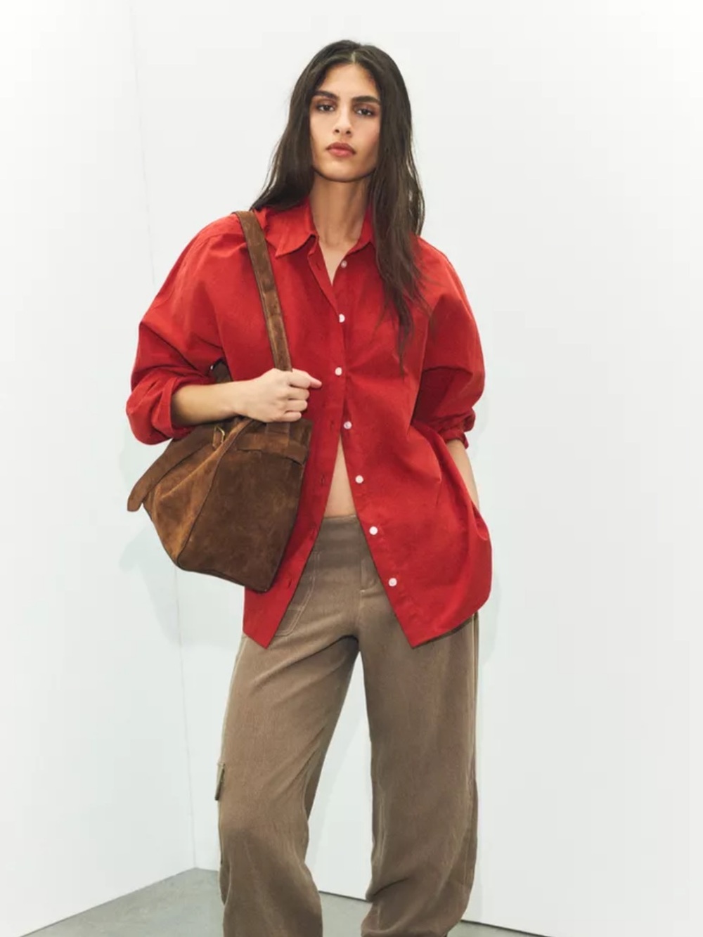 ZARA LINEN Shirt - Tomato Red